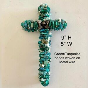 Turquoise Beaded Cross